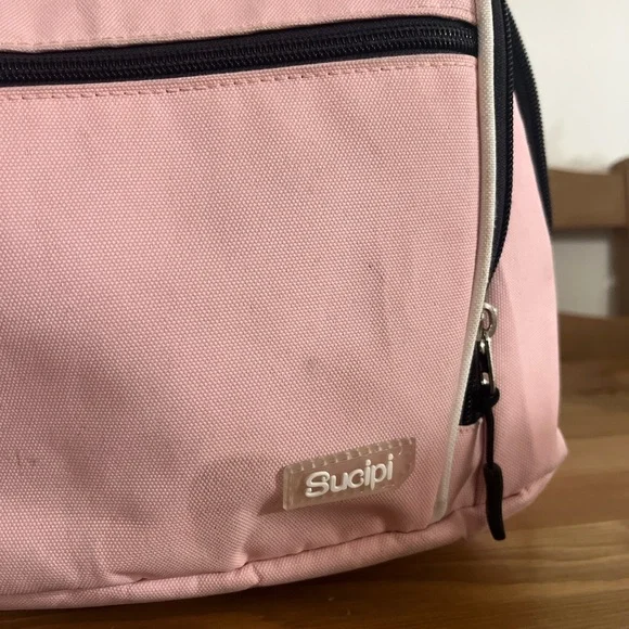 Pink Women's Canvas Backpack with Black Trim - Picture 2 of 8